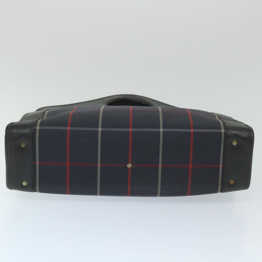 BurberrySs Nova Check Hand Bag Nylon Canvas Navy Auth ep2181