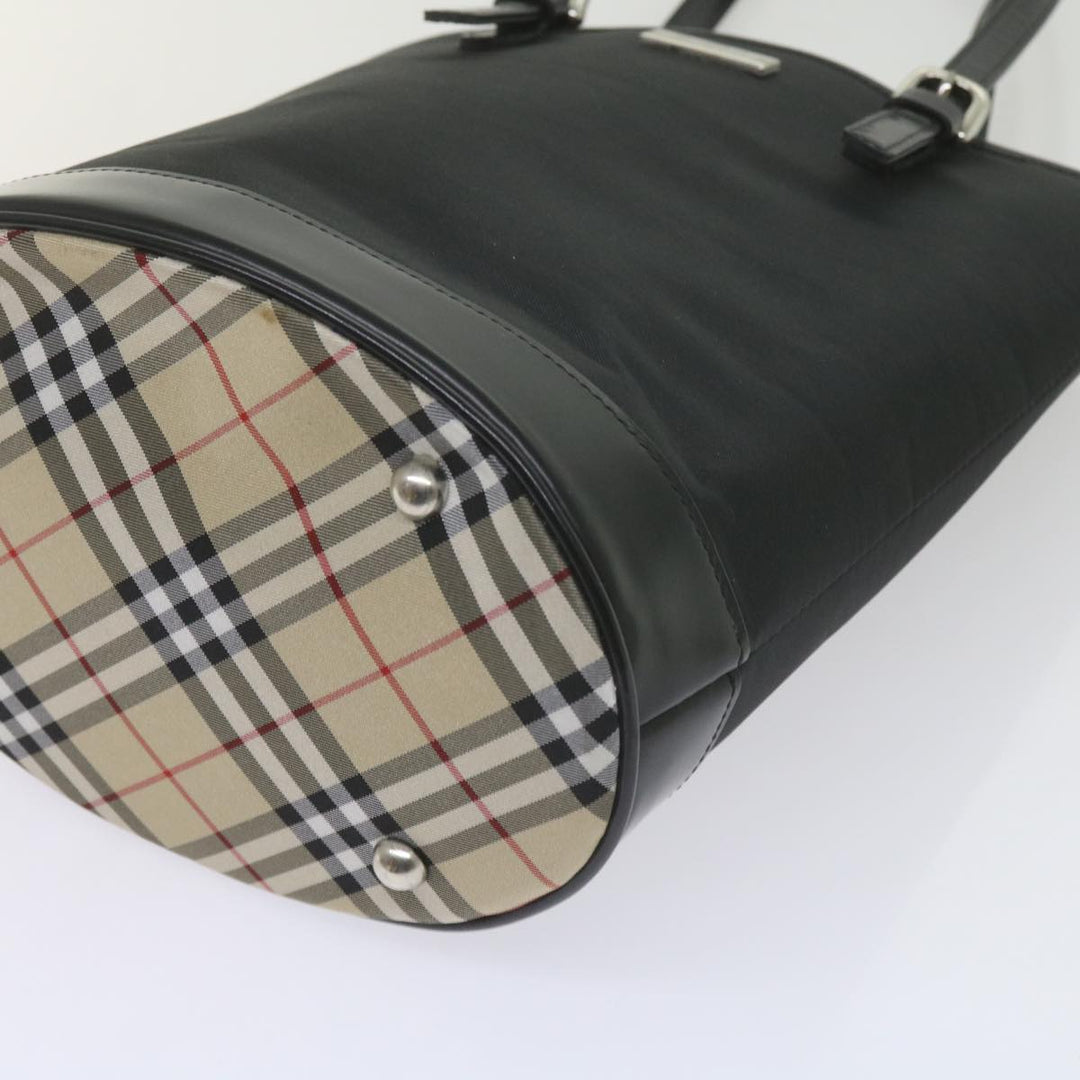 BURBERRYSs Nova Check Blue Label Shoulder Bag Nylon Black Auth ep2544