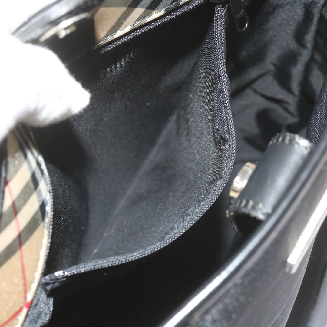 BURBERRYSs Nova Check Blue Label Shoulder Bag Nylon Black Auth ep2544
