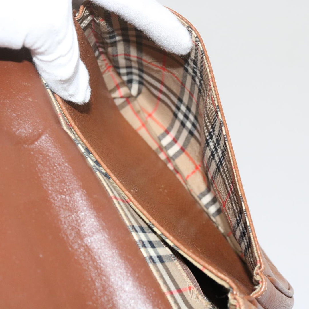 BURBERRYSs Shoulder Bag Leather Brown Auth ep2643