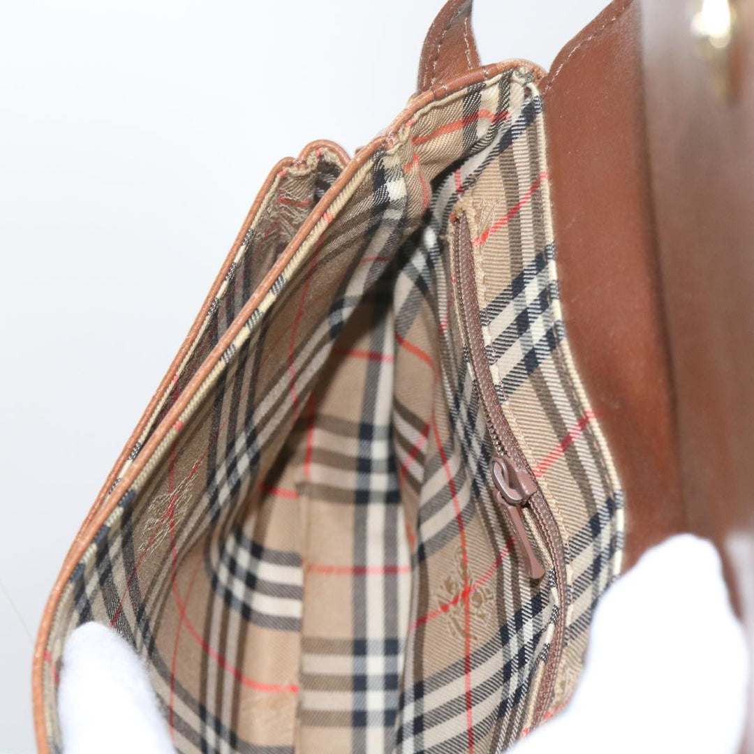 BURBERRYSs Shoulder Bag Leather Brown Auth ep2643