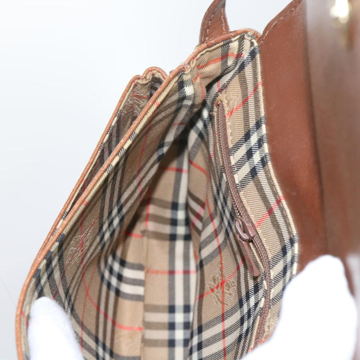 BURBERRYSs Shoulder Bag Leather Brown Auth ep2643