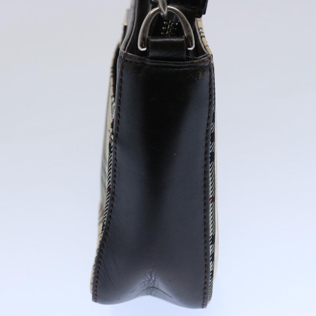 Burberry Nova Check Shoulder Bag Nylon Beige Auth ep2705