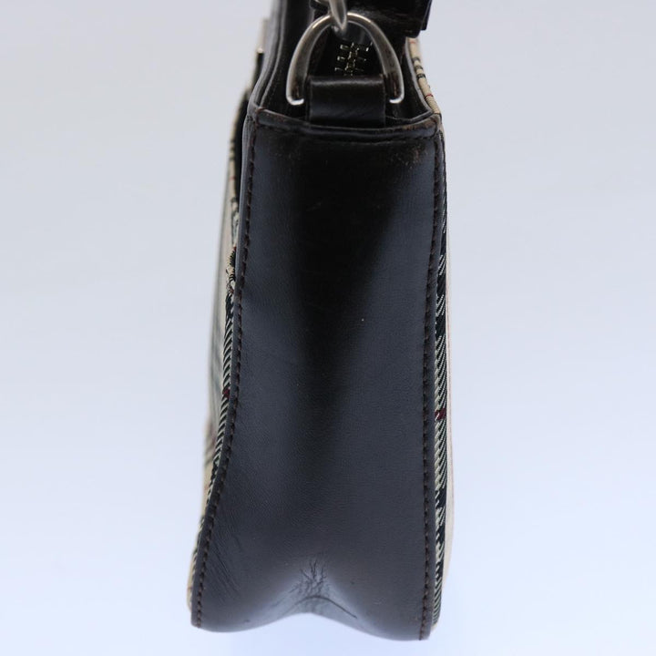 Burberry Nova Check Shoulder Bag Nylon Beige Auth ep2705