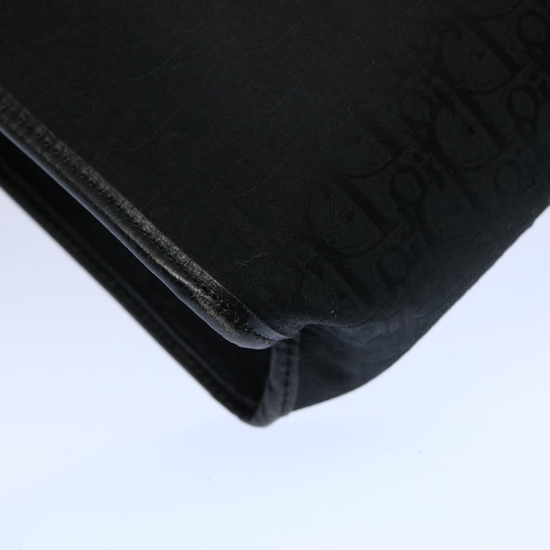 CHRISTIAN Top quality Dior Trotter Canvas Clutch Bag Black Auth ep2846
