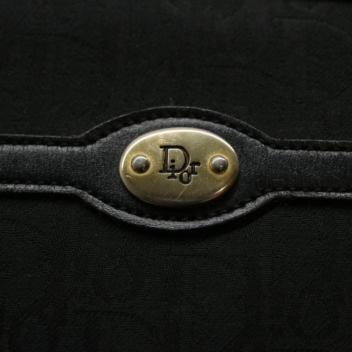 CHRISTIAN Top quality Dior Trotter Canvas Clutch Bag Black Auth ep2846