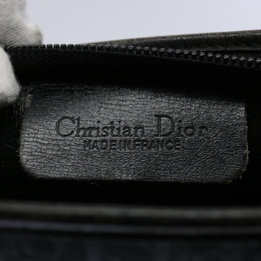 CHRISTIAN Top quality Dior Trotter Canvas Clutch Bag Black Auth ep2846