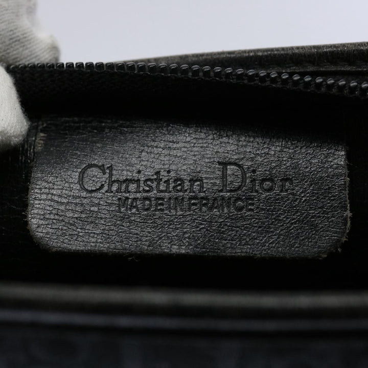 CHRISTIAN Top quality Dior Trotter Canvas Clutch Bag Black Auth ep2846