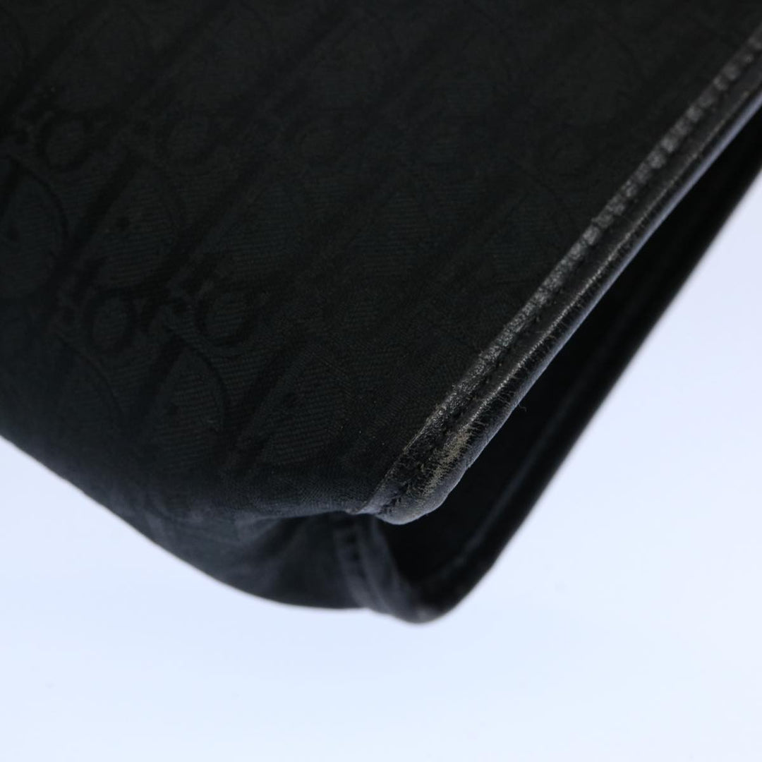 CHRISTIAN Top quality Dior Trotter Canvas Clutch Bag Black Auth ep2846