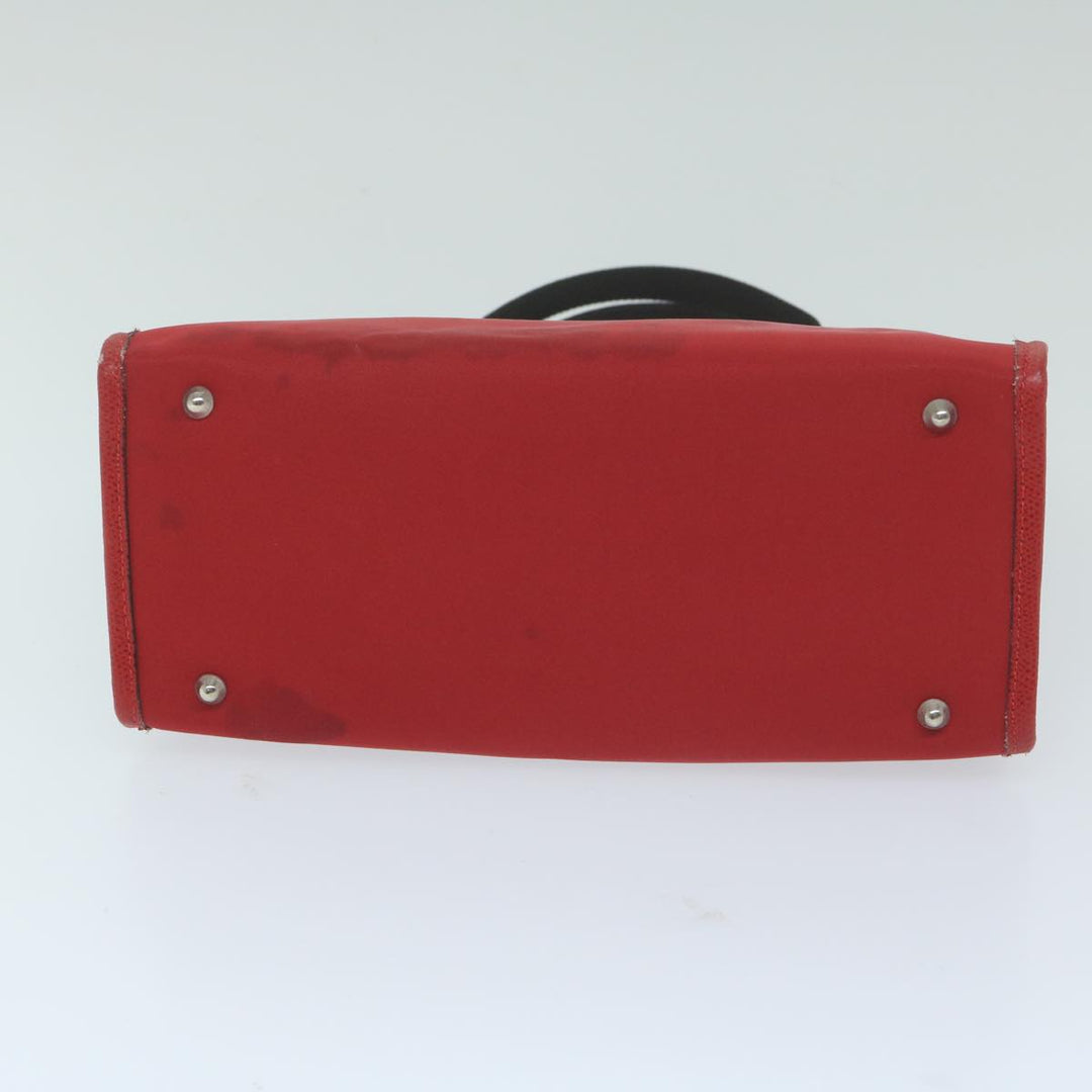 Burberry Nova Check Hand Bag Nylon Red Auth ep2927