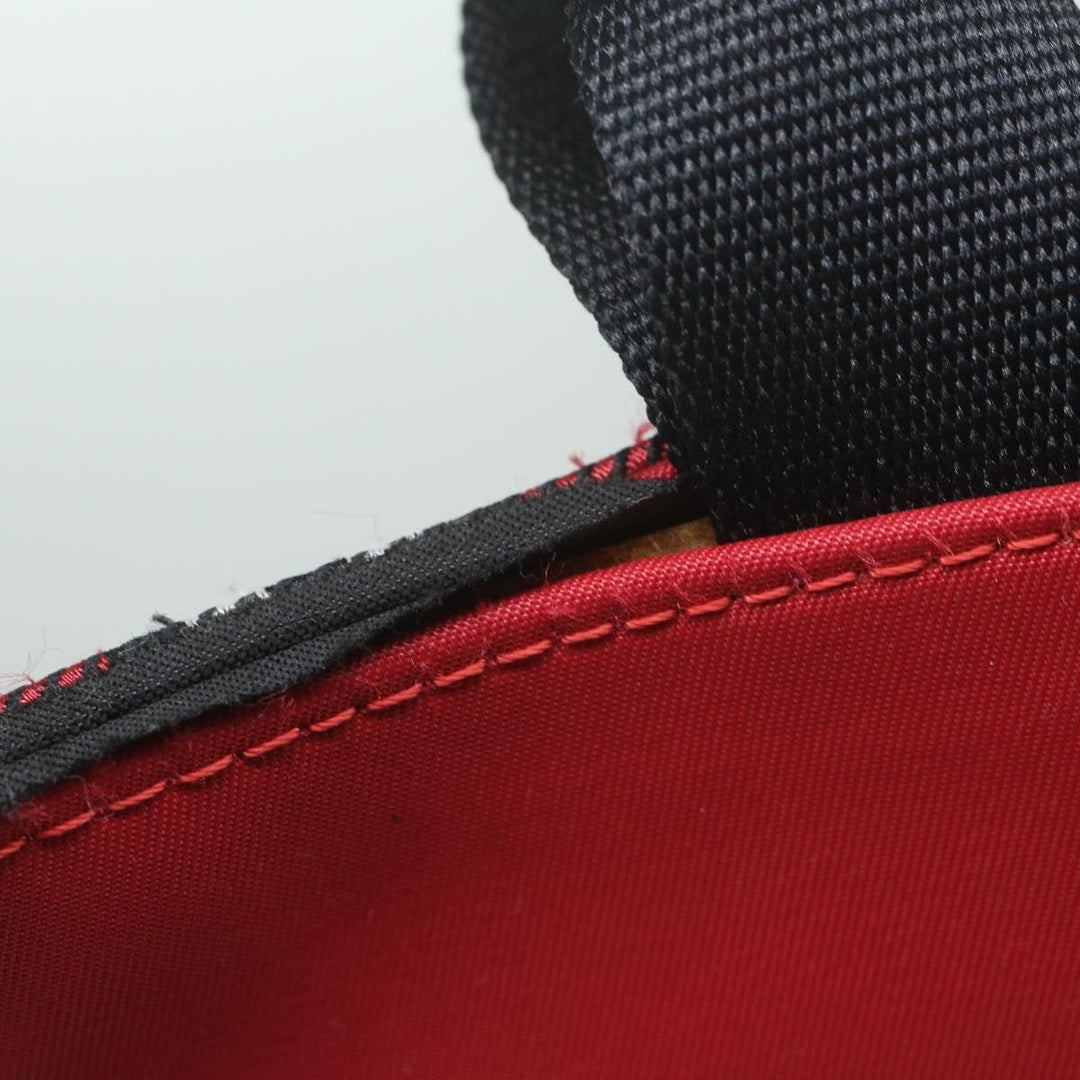 Burberry Nova Check Hand Bag Nylon Red Auth ep2927