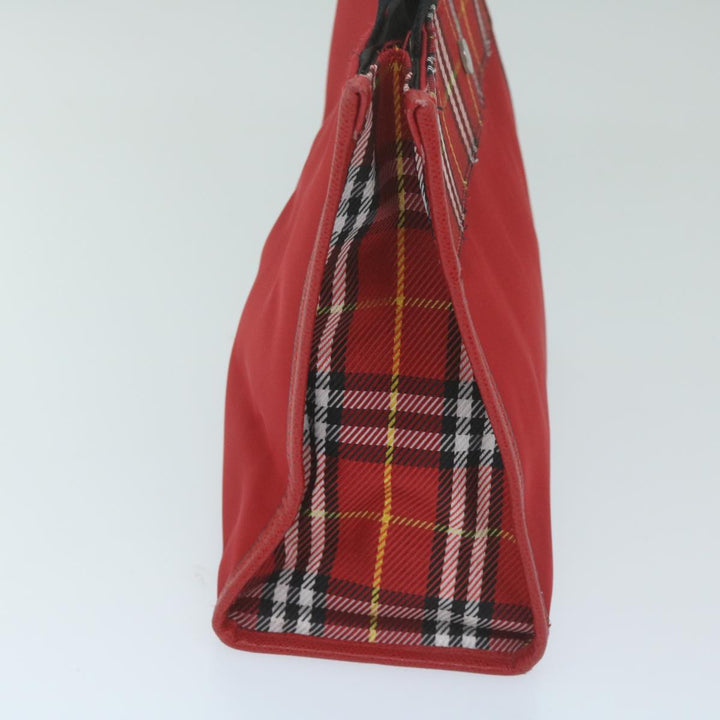 Burberry Nova Check Hand Bag Nylon Red Auth ep2927