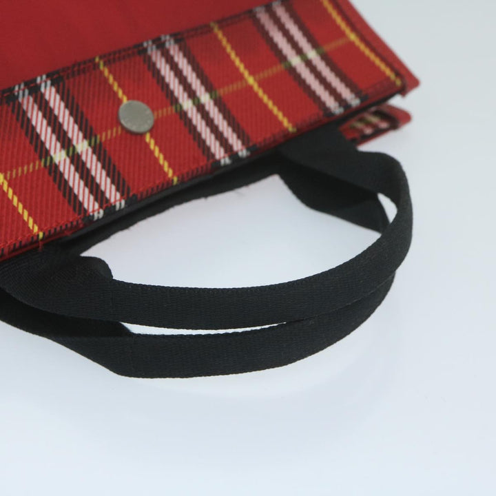 Burberry Nova Check Hand Bag Nylon Red Auth ep2927