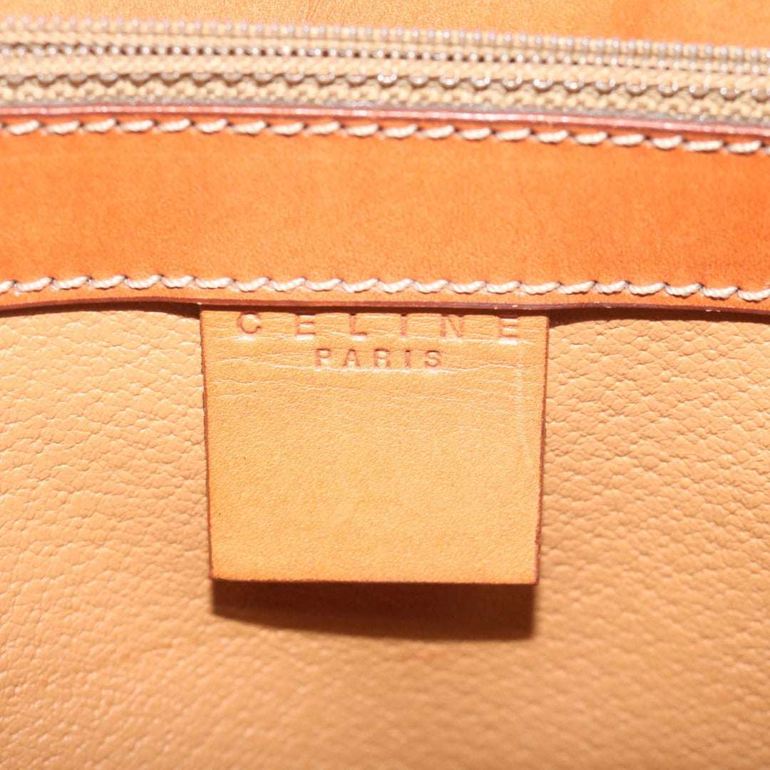 Celine Macadam Canvas Hand Bag PVC Leather Brown Auth ep2930