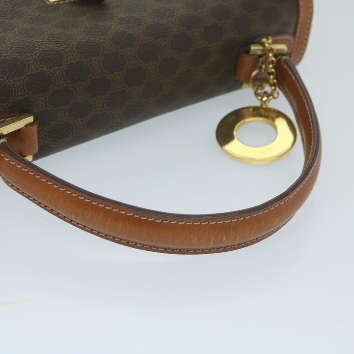 Celine Macadam Canvas Hand Bag PVC Leather Brown Auth ep2930