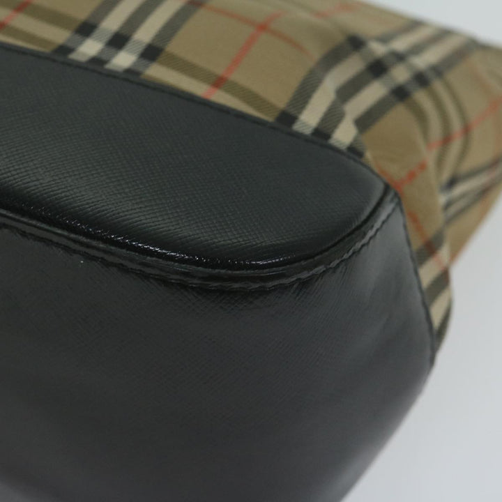 BurberrySs Nova Check Hand Bag Canvas Beige Auth ep3023