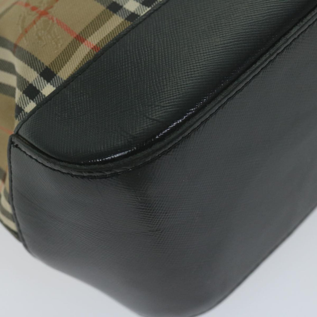 BurberrySs Nova Check Hand Bag Canvas Beige Auth ep3023