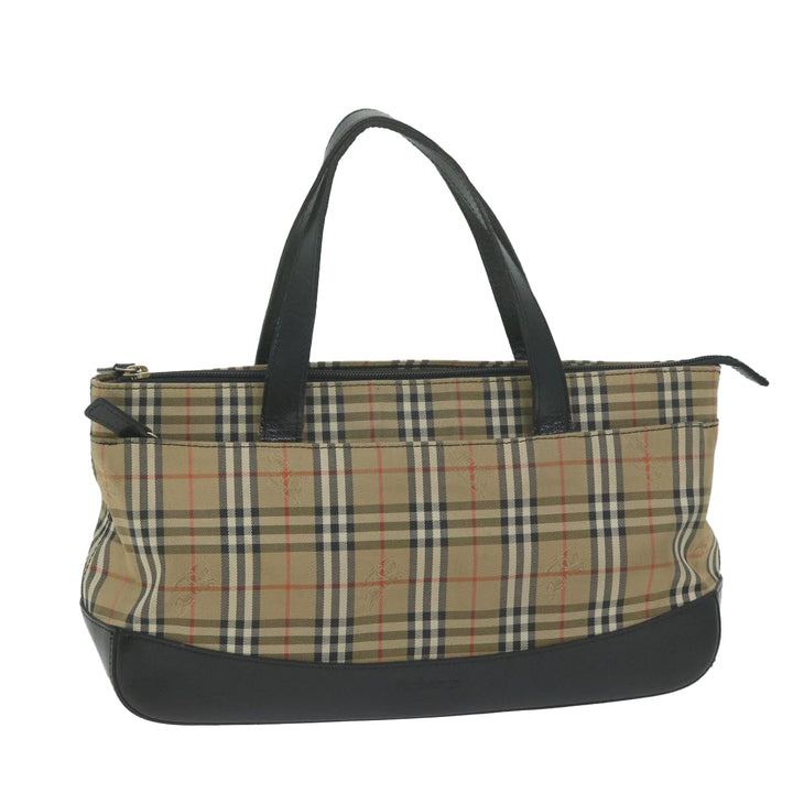 BurberrySs Nova Check Hand Bag Canvas Beige Auth ep3023