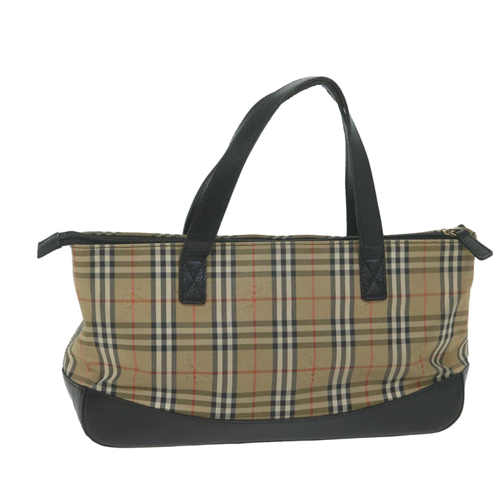BurberrySs Nova Check Hand Bag Canvas Beige Auth ep3023