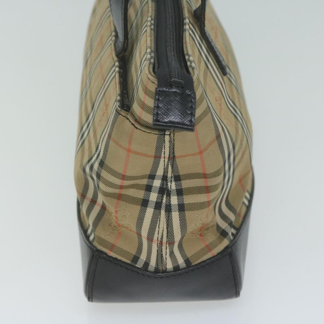 BurberrySs Nova Check Hand Bag Canvas Beige Auth ep3023