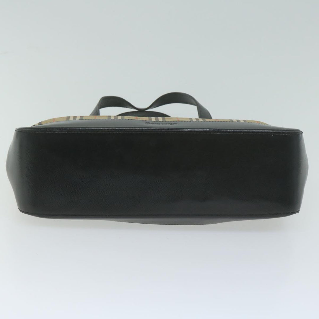 BurberrySs Nova Check Hand Bag Canvas Beige Auth ep3023