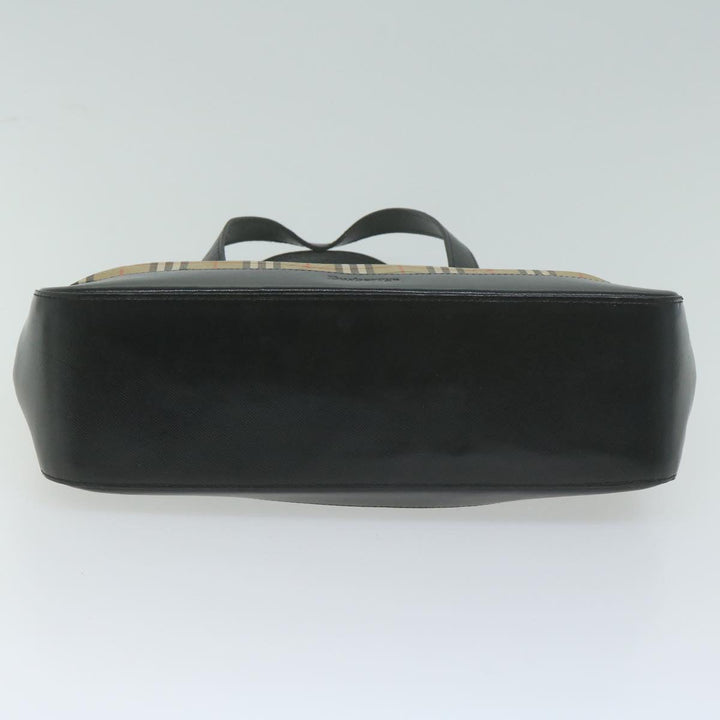 BurberrySs Nova Check Hand Bag Canvas Beige Auth ep3023