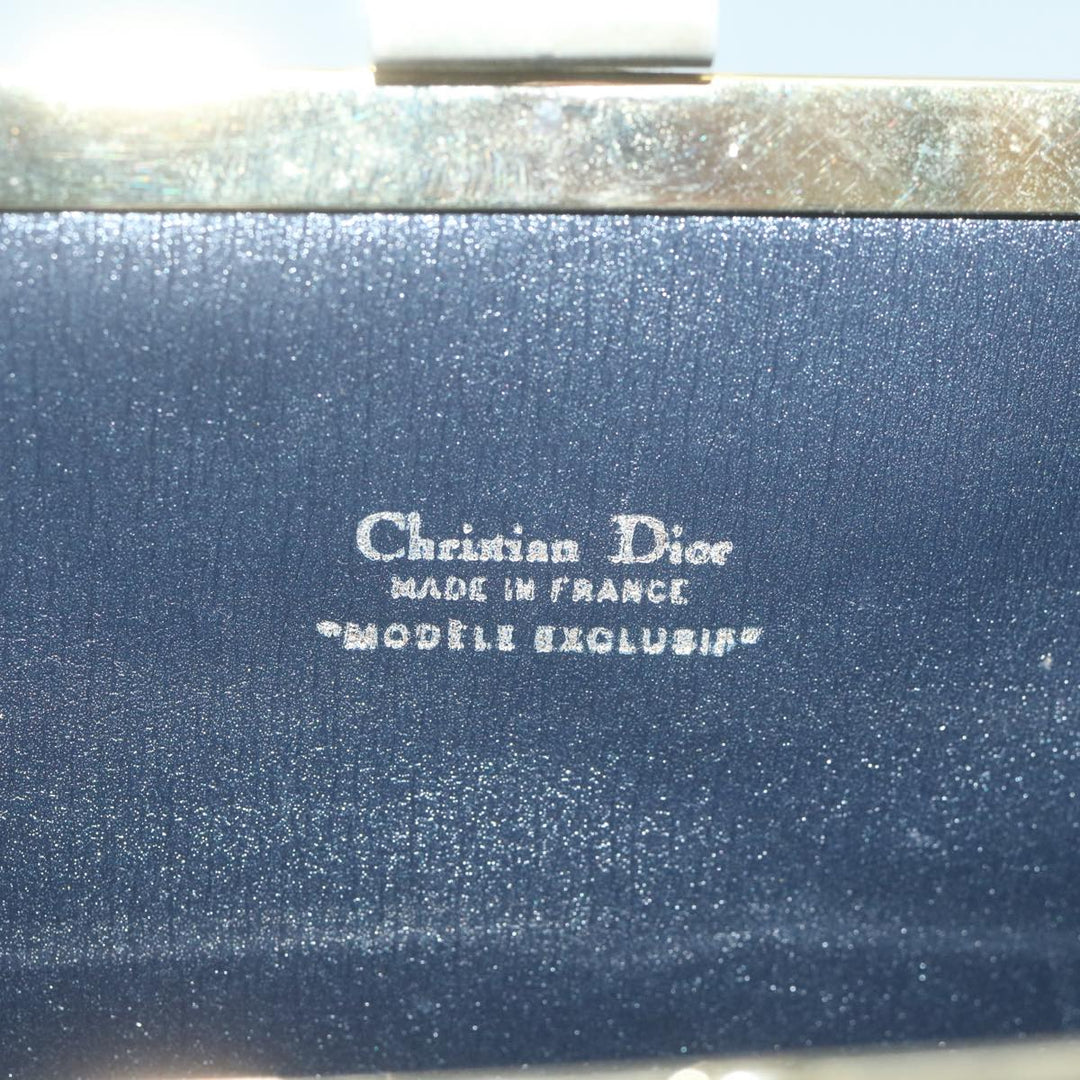 CHRISTIAN Top quality Dior Trotter Canvas Clutch Bag Navy Auth ep3050