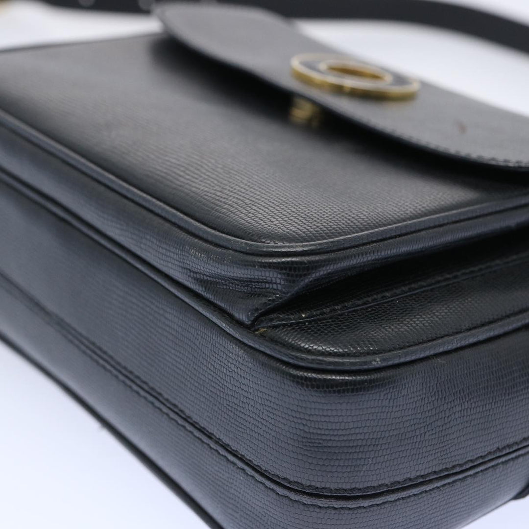 Celine Shoulder Bag Leather Black Auth ep3112