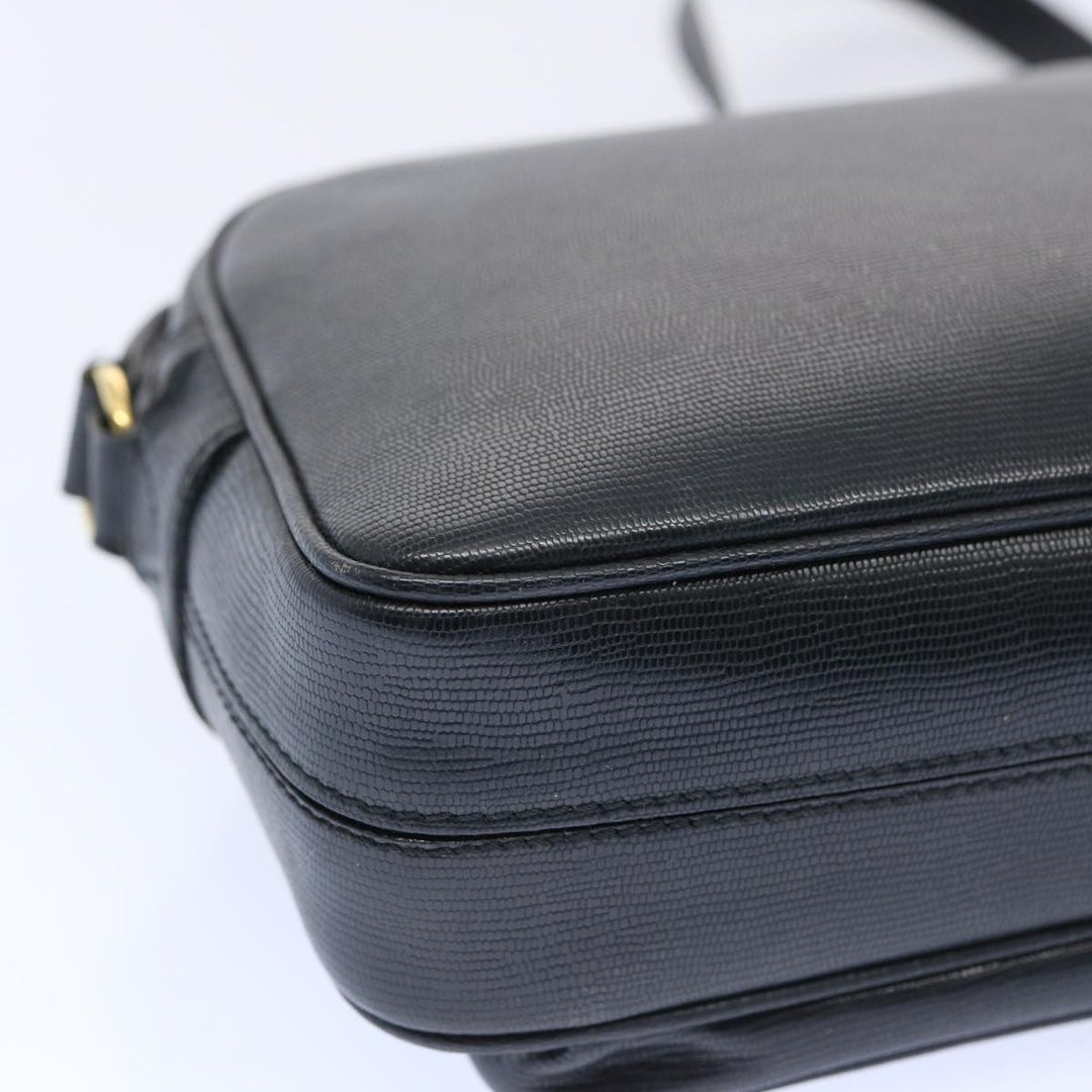 Celine Shoulder Bag Leather Black Auth ep3112
