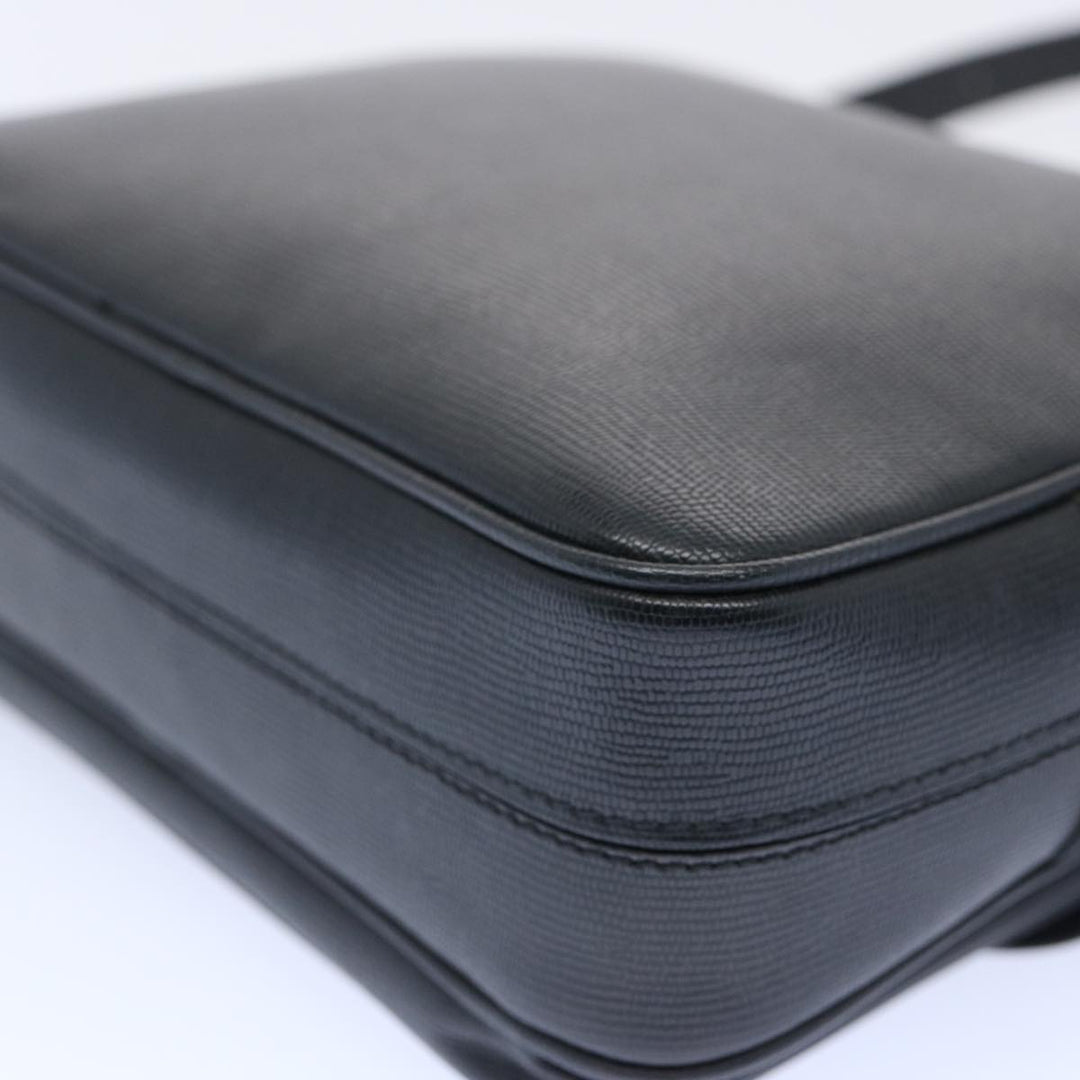 Celine Shoulder Bag Leather Black Auth ep3112