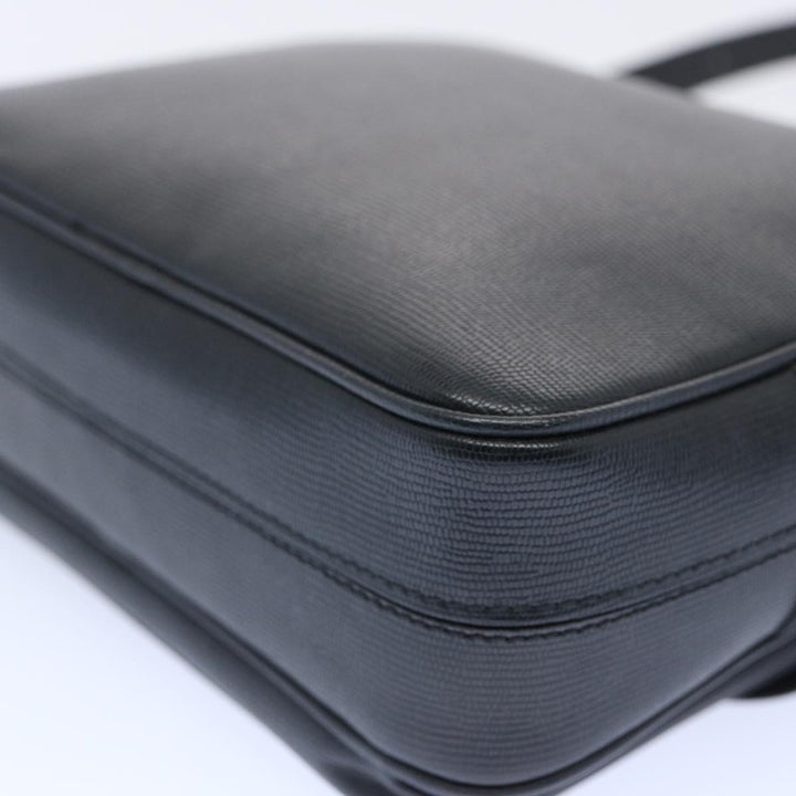 Celine Shoulder Bag Leather Black Auth ep3112