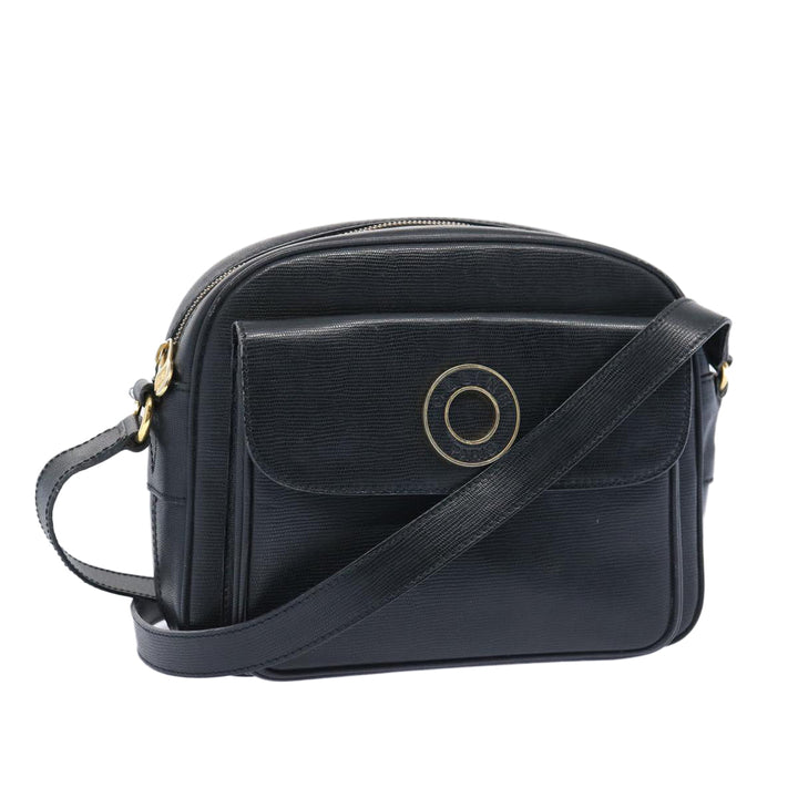 Celine Shoulder Bag Leather Black Auth ep3112