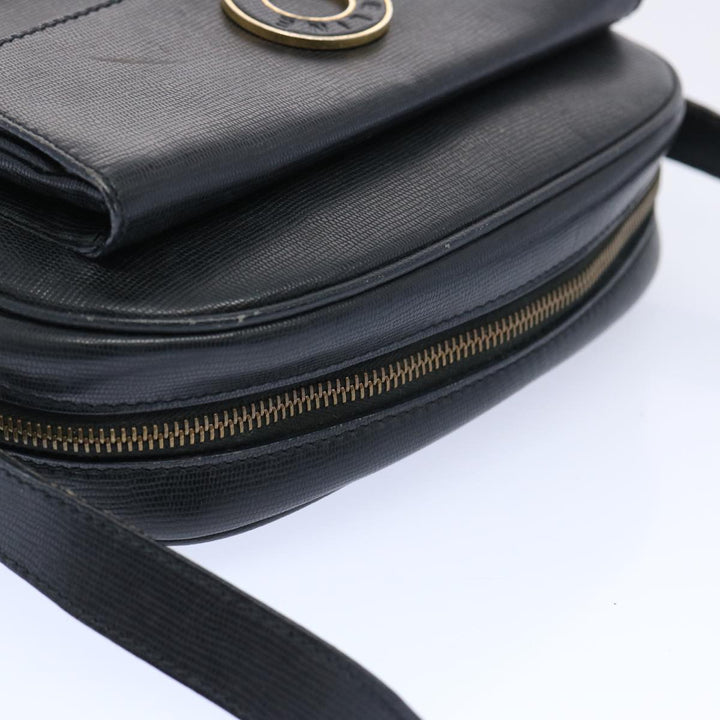 Celine Shoulder Bag Leather Black Auth ep3112