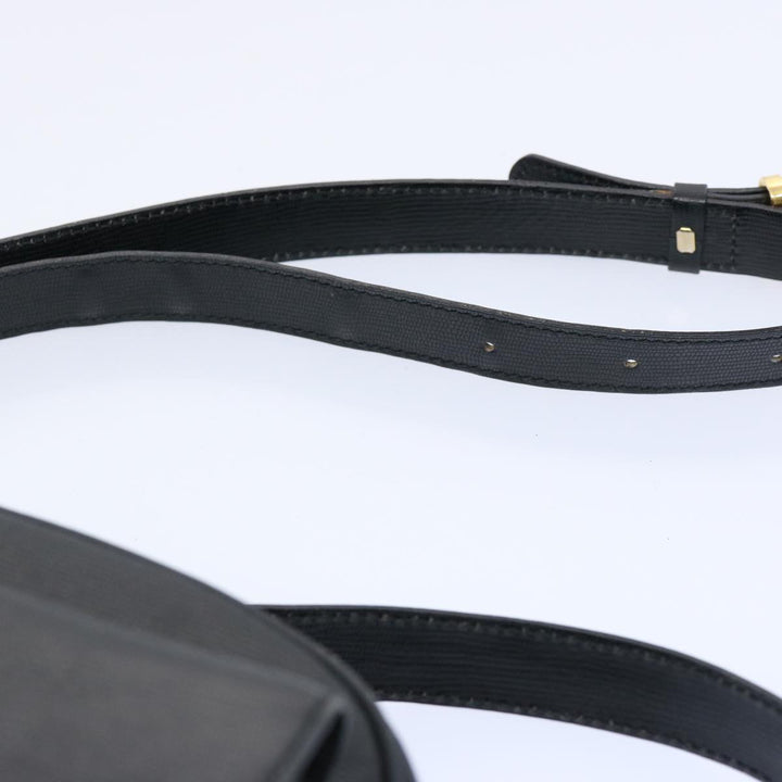 Celine Shoulder Bag Leather Black Auth ep3112