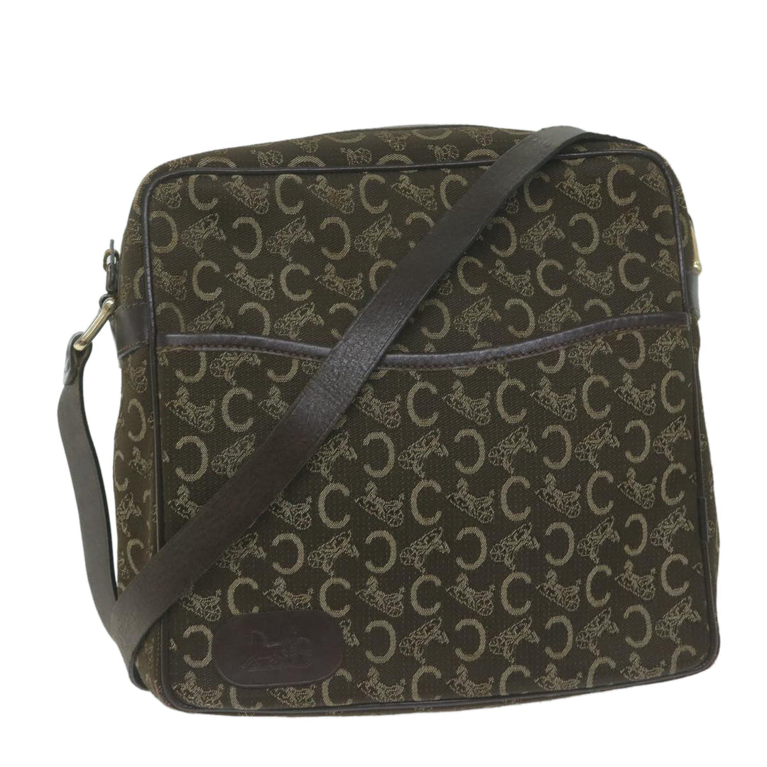 Celine C Macadam Canvas Shoulder Bag Brown Auth ep3138