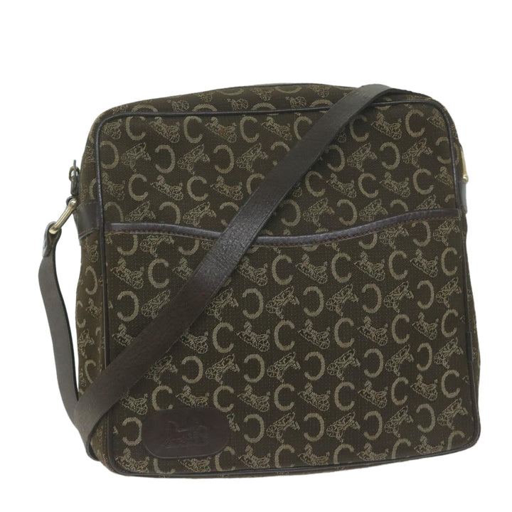 Celine C Macadam Canvas Shoulder Bag Brown Auth ep3138