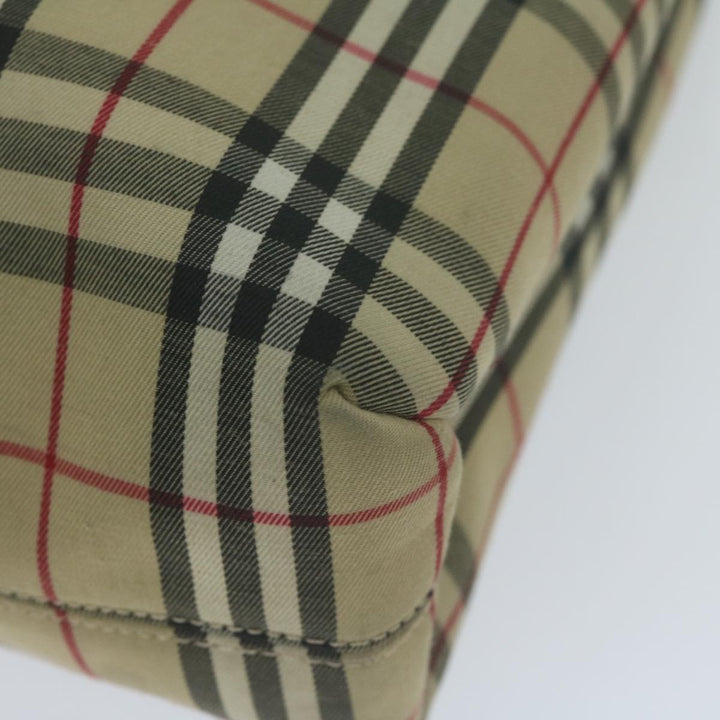 Burberry Nova Check Hand Bag Nylon Canvas Beige Auth ep3149
