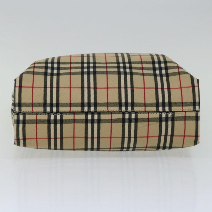 BURBERRY Nova Check Hand Bag Nylon Canvas Beige Auth ep3219