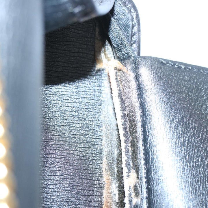 CHRISTIAN Dior Trotter Canvas Chain Shoulder Bag Black Auth ep3240