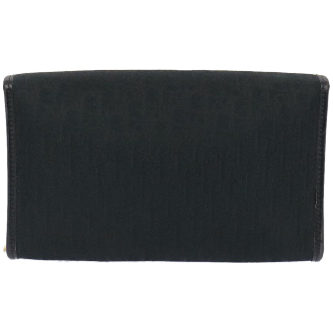 CHRISTIAN Dior Trotter Canvas Chain Shoulder Bag Black Auth ep3240