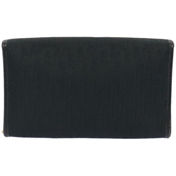CHRISTIAN Dior Trotter Canvas Chain Shoulder Bag Black Auth ep3240
