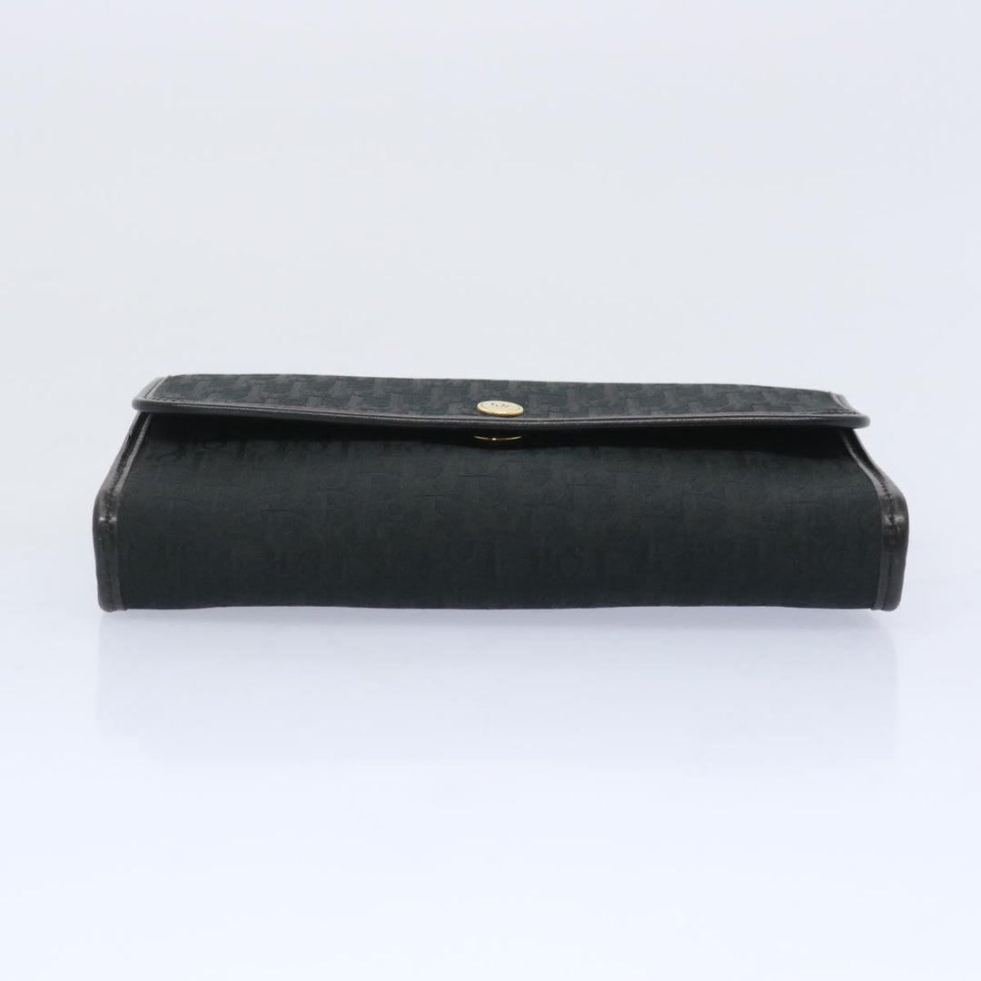 CHRISTIAN Dior Trotter Canvas Chain Shoulder Bag Black Auth ep3240