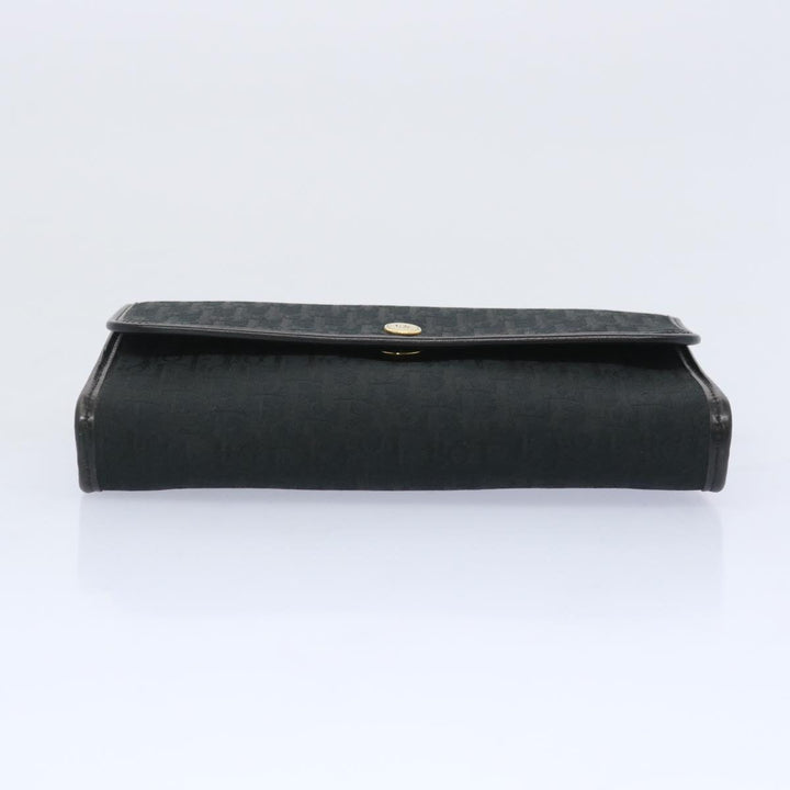 CHRISTIAN Dior Trotter Canvas Chain Shoulder Bag Black Auth ep3240