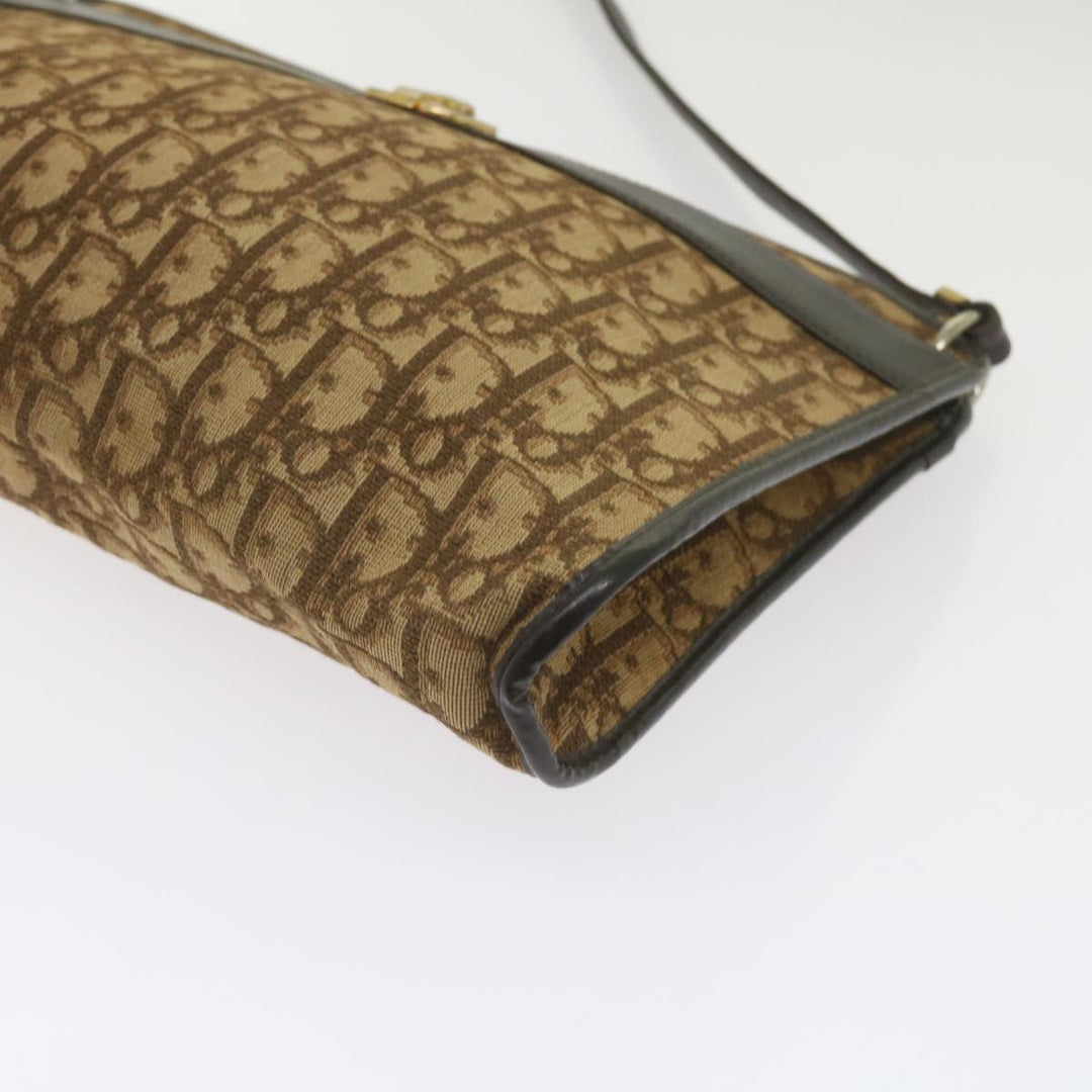 CHRISTIAN Dior Trotter Canvas Shoulder Bag Brown Auth ep3298