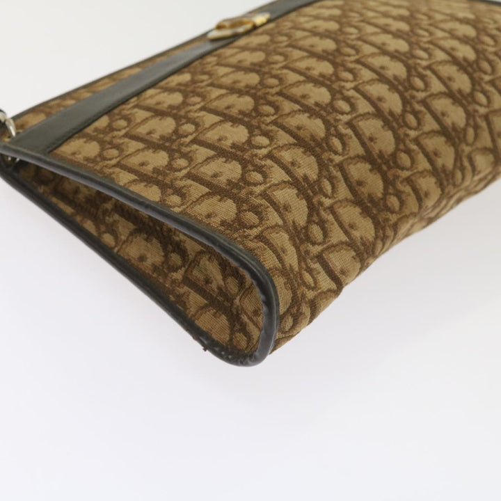CHRISTIAN Dior Trotter Canvas Shoulder Bag Brown Auth ep3298