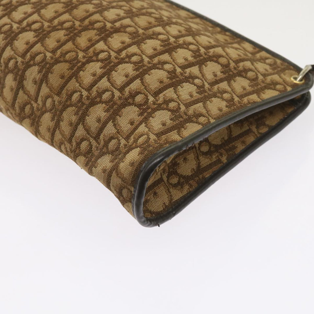 CHRISTIAN Dior Trotter Canvas Shoulder Bag Brown Auth ep3298