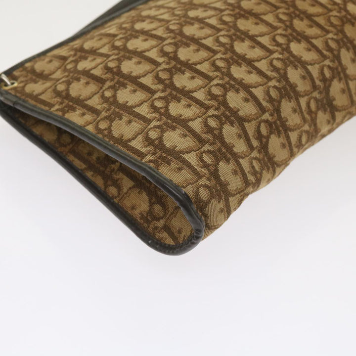 CHRISTIAN Dior Trotter Canvas Shoulder Bag Brown Auth ep3298