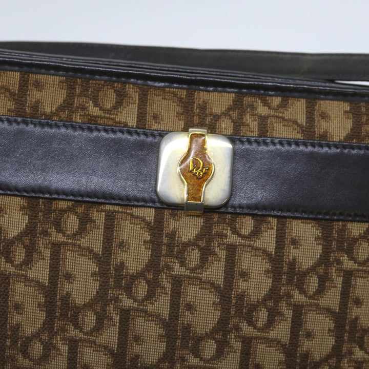 CHRISTIAN Dior Trotter Canvas Shoulder Bag Brown Auth ep3298