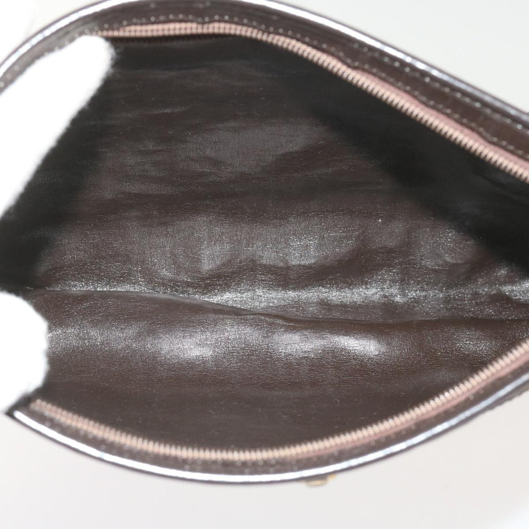 CHRISTIAN Dior Trotter Canvas Shoulder Bag Brown Auth ep3298
