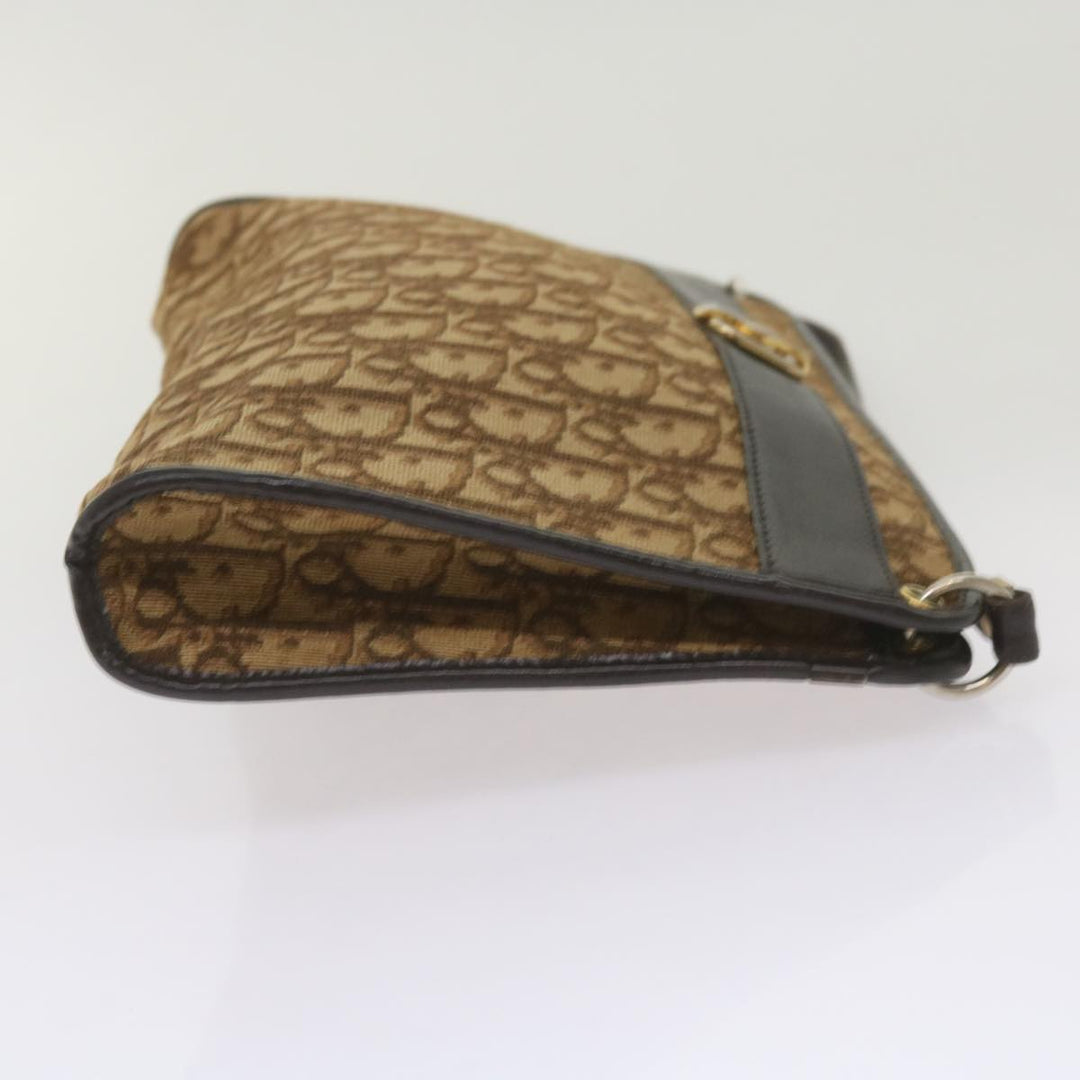 CHRISTIAN Dior Trotter Canvas Shoulder Bag Brown Auth ep3298